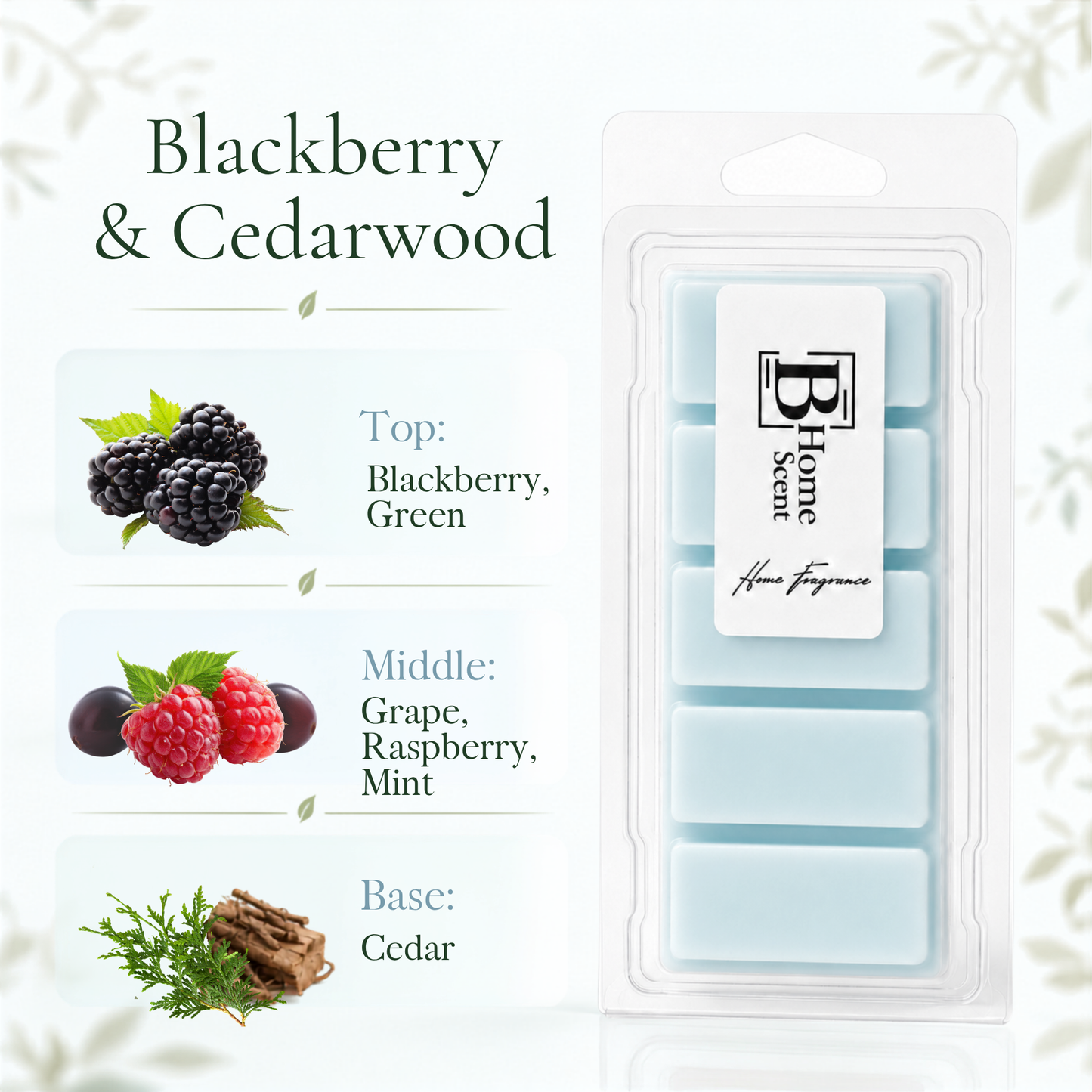 Blackberry and Cedarwood Wax Melt Snap Bar