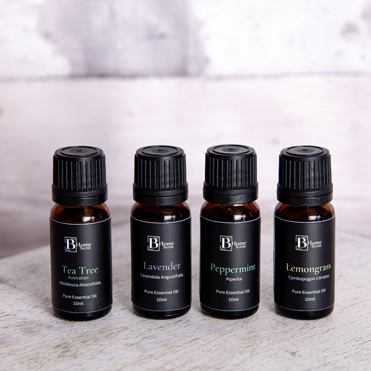 Essential Oil Set - 4 x 10ml - Lavender, Tea Tree, Lemongrass and Peppermint - 100% Pure Essential Oil - Essential Oils for Diffuser, Home, Aromatherapy